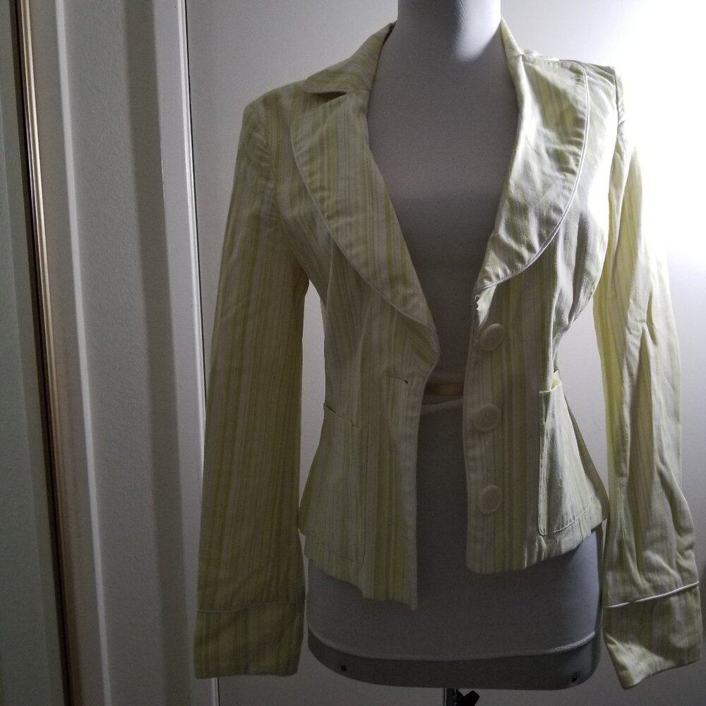 To the Max Blazer in white/lime color, stripes, size 2